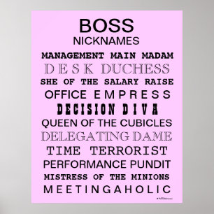 Poster Drôle Boss   Office   Cadeau féminin Boss