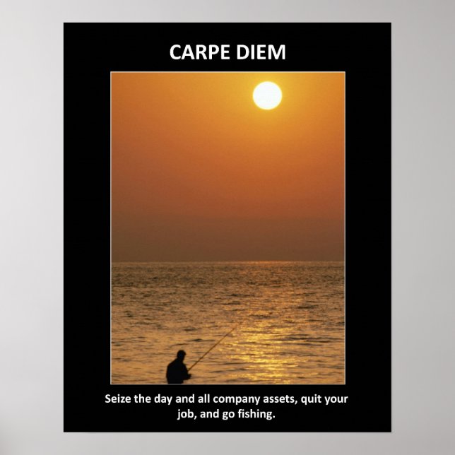 Poster Drôle Carpe Diem Saisir Le Jour (Devant)
