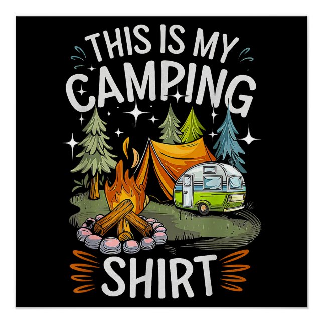 Poster Drôle C'est Mon Camping Pour Campeur (Devant)