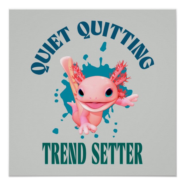 Poster Drôle de Axolotl Rose Paramètre de Tendance d'Aban (Devant)