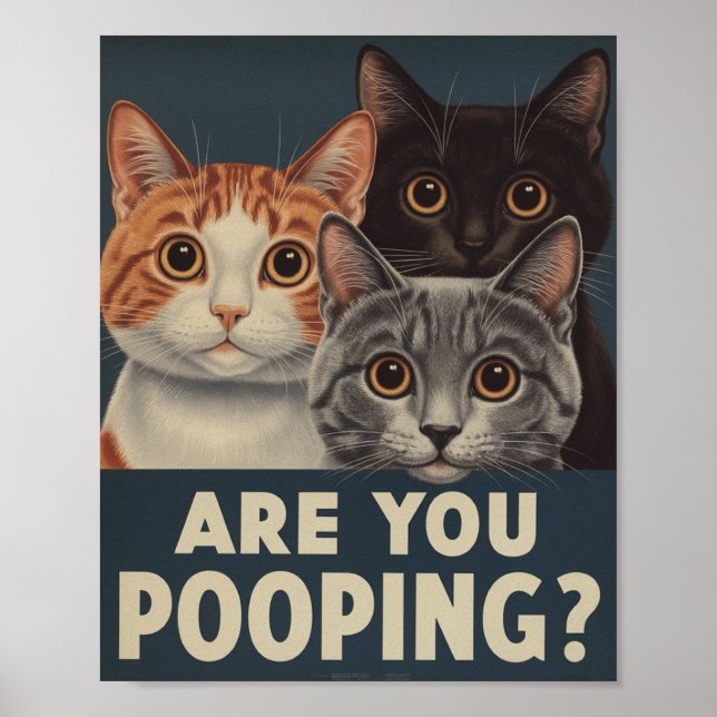 Poster drôle de chat | Es-Tu En Train De Cacher ?  (Devant)