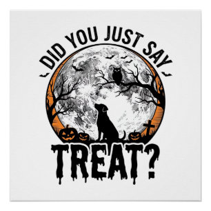 Poster Drôle de friandise pour chien Halloween Design vec