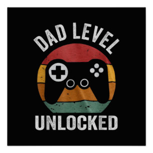 Poster Drôle de nouveau papa niveau papa débloqué jour de