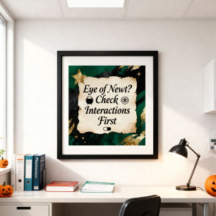 Poster Drôle de pharmacie Halloween sorcière pharmacien g