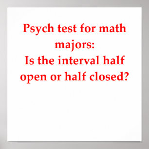 Poster drôle de plaisanterie mathématique