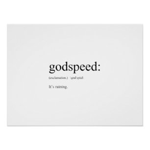 Poster Drôle définitions en anglais : Godspeed
