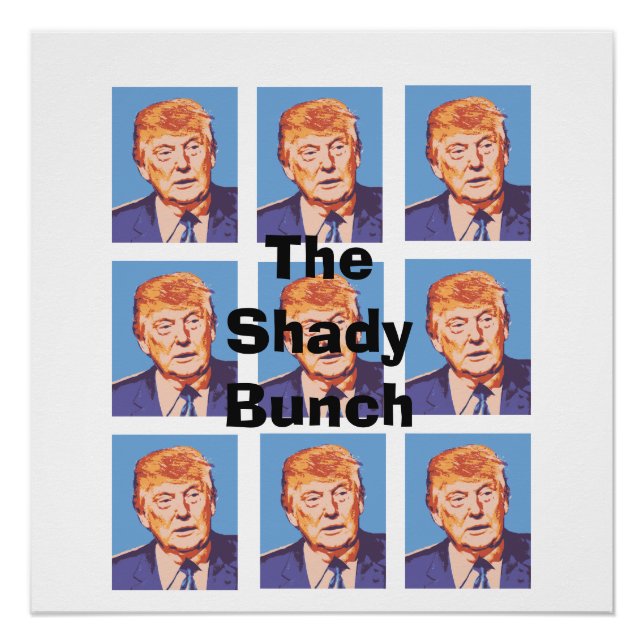 Poster Drôle Donald Trump L'affiche du Bunch Ombré (Devant)