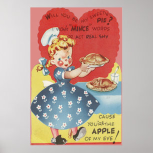 Poster Drôle Étrange Tarte Aux Pommes Et Viande Hachée Se