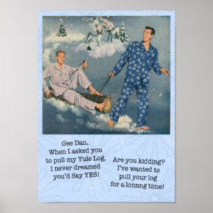 Poster drôle Gay Yule Log