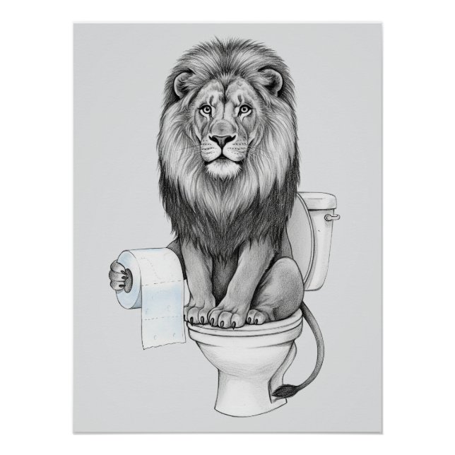 Poster Drôle Lion Wall Art (Devant)