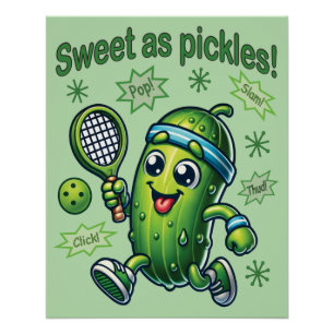 Poster Drôle mignon sucré comme chatons Pickleball