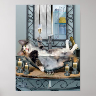 Poster drôle pour animaux de compagnie Tipsy Kitty