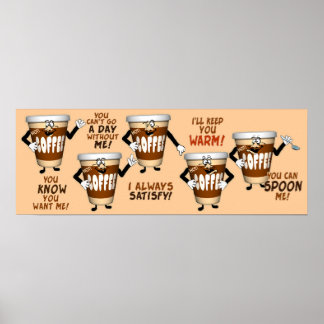Poster Drôle présentation de café