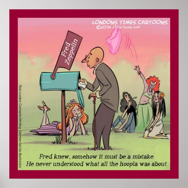 Poster Drôle Rock And Roll Fred (Devant)