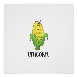 Poster Drôle Uni Maïs Licorne Amateurs De Maïs Agriculteu
