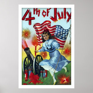 Poster drôle Vintage 4 juillet