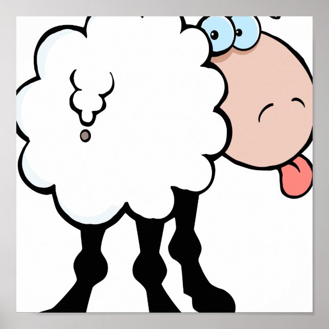 Poster drôles moutons mignonnes qui sortent la langue de  (Devant)