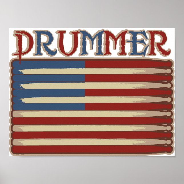 Poster Drummer Vintage (Devant)