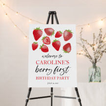Poster du 1er anniversaire de fraise ・ Panneau