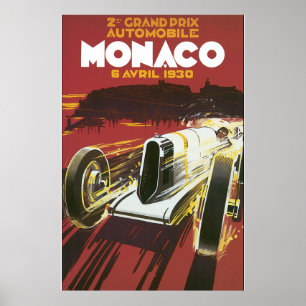 Poster du 2e Grand Prix Monaco Vintage voyage