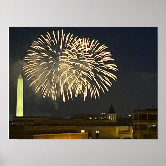 Poster du 4 juillet Feu d'artifice Washington DC (Devant)