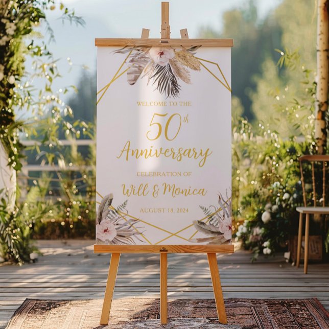 Poster du 50e anniversaire de mariage élégant (Créateur téléchargé)