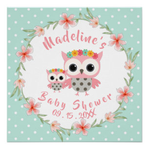 Poster du Baby shower Boho Owl