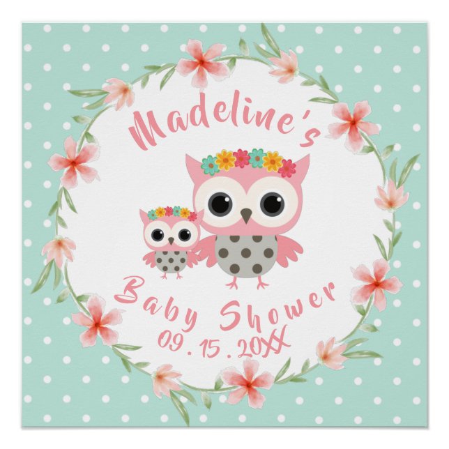 Poster du Baby shower Boho Owl (Devant)