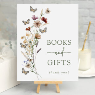 Poster du Baby shower Cadeaux aux papillons verts