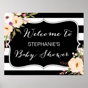 Poster du Baby shower d'aquarelle Anemone Blooms