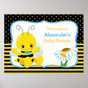 Poster du Baby shower de bébé doux Bee Boy