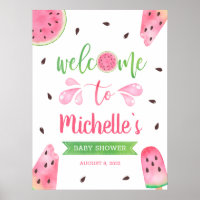 Poster du Baby shower de bienvenue de la pastèque