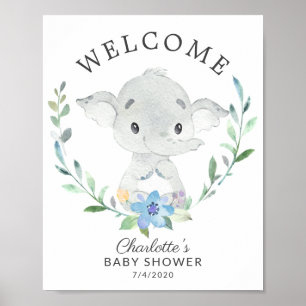 Poster du Baby shower de bienvenue de Sweet Elepha