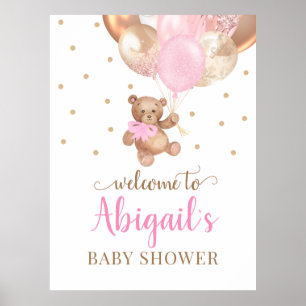 Poster du Baby shower de bienvenue de Teddy Bear B