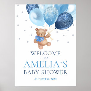 Poster du Baby shower de bienvenue de Teddy Bear B