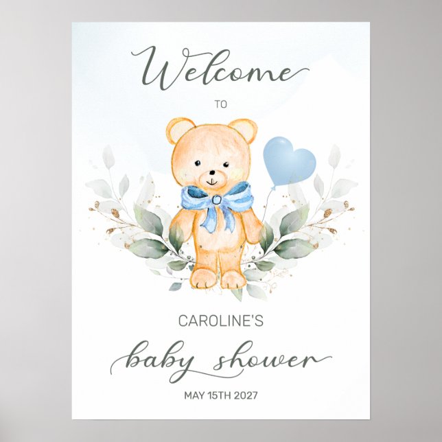 Poster du Baby shower de bienvenue de Teddy Bear B (Devant)