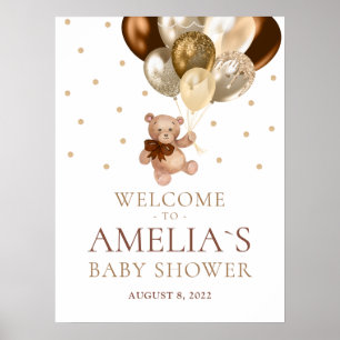 Poster du Baby shower de bienvenue de Teddy Bear B