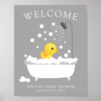 Poster du Baby shower de bienvenue en caoutchouc