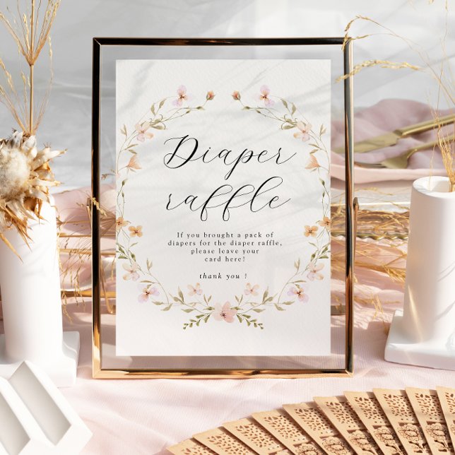 Poster du Baby shower de  de  de papier Fleur sauv (Créateur téléchargé)