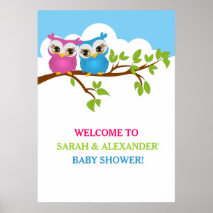 Poster du Baby shower de filles de garçons de Swee