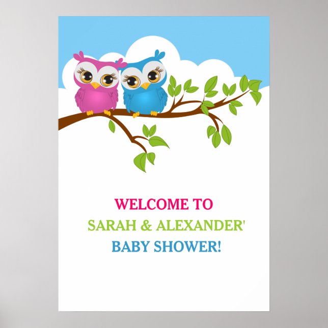 Poster du Baby shower de filles de garçons de Swee (Devant)