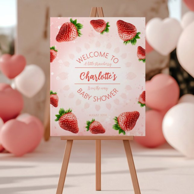 Poster du Baby shower de fraise Affiche de bienven (Créateur téléchargé)