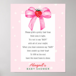 Poster du Baby shower de la baie de fraise