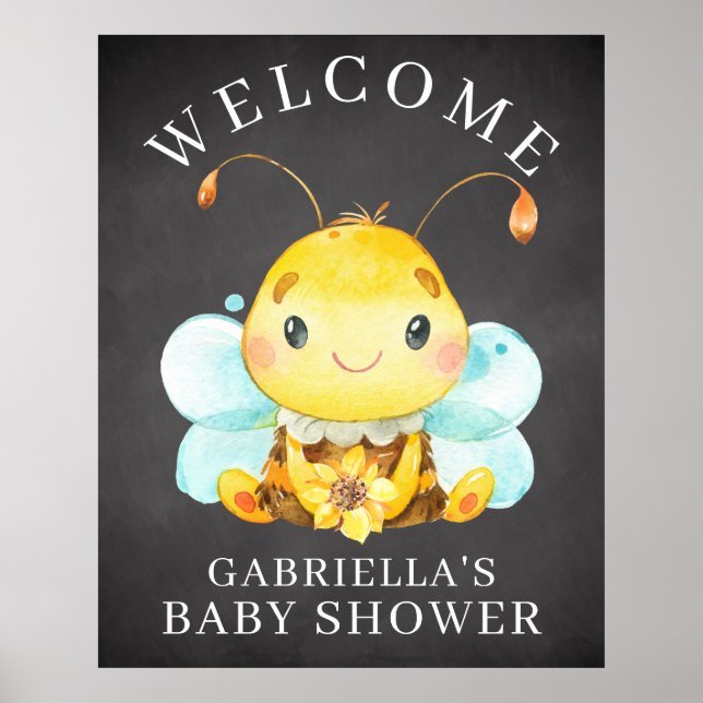 Poster du Baby shower de l'abeille Petit Miel Doux (Devant)