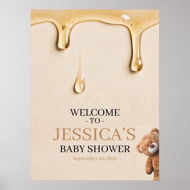Poster du Baby shower de l'ours en pelée (Devant)