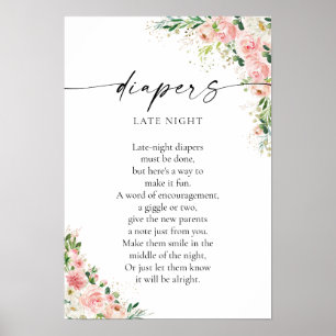 Poster du Baby shower en or rose pâle