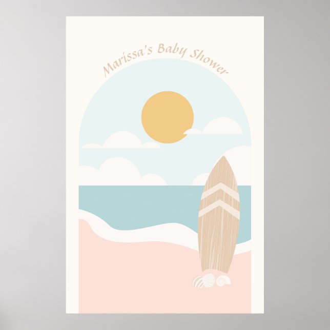 Poster du Baby shower Surboard Beach (Devant)