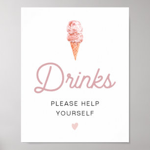 Poster du bar CLARA Retro Pink Ice Cream Boissons
