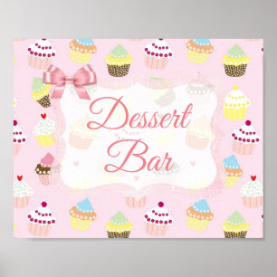 Poster du bar du dessert Symbole Pink Cute Cupcake