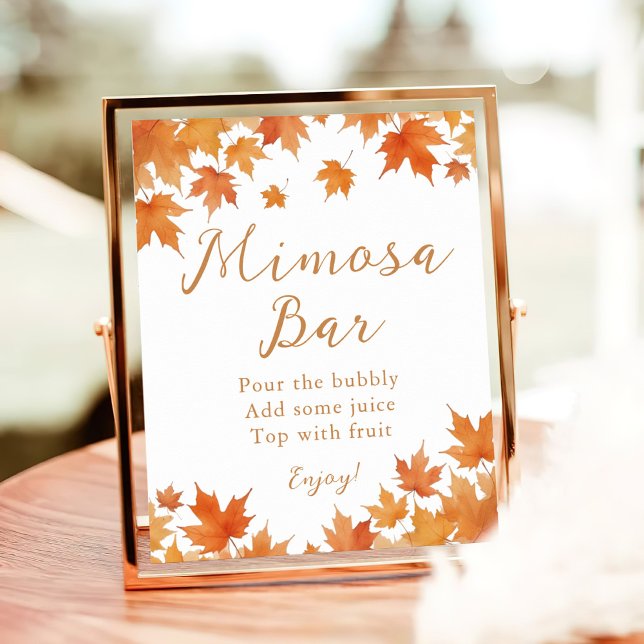 Poster du bar Mimosa Fête des mariées d'automne (Créateur téléchargé)